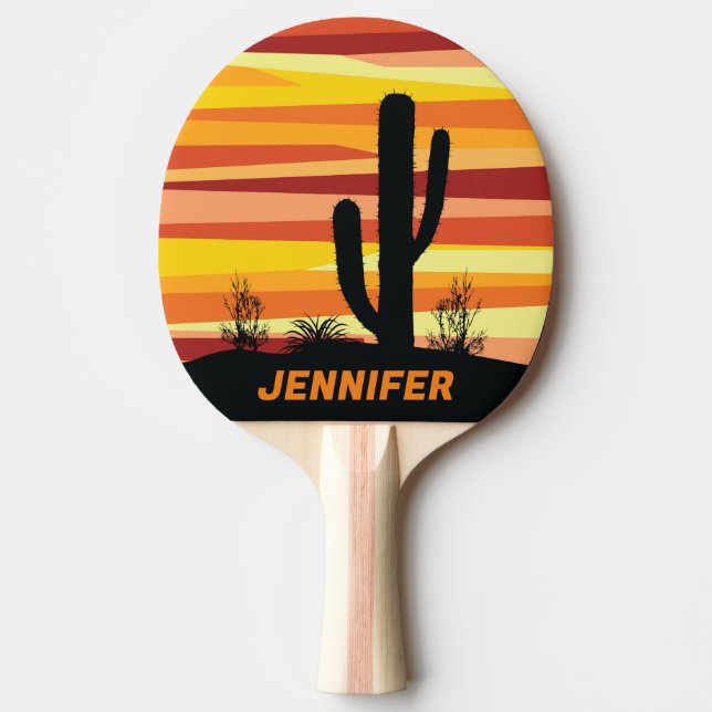 Geometric desert sunset ping pong paddle (Front)