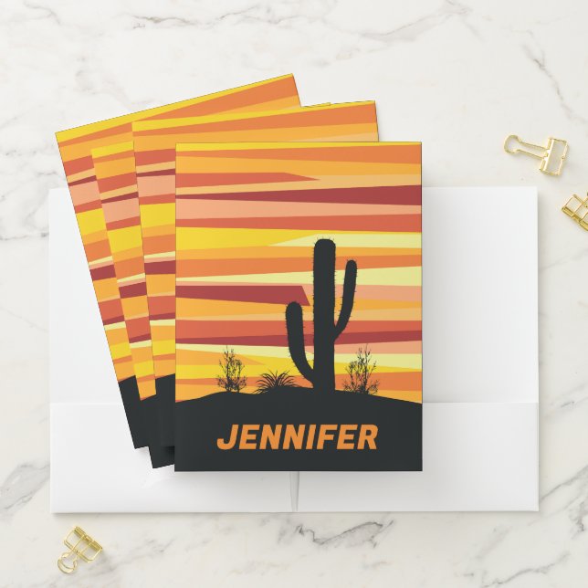 Geometric desert sunset pocket folder (In Situ)