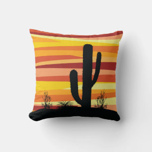 Geometric desert sunset throw pillow