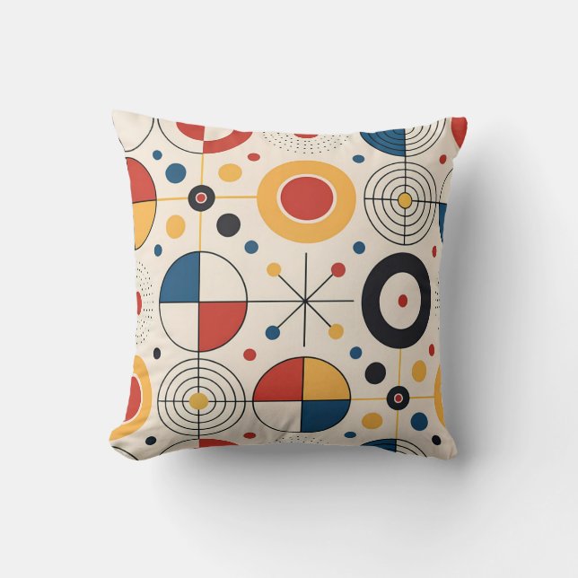 Geometric design eyelet throw pillow (Front)