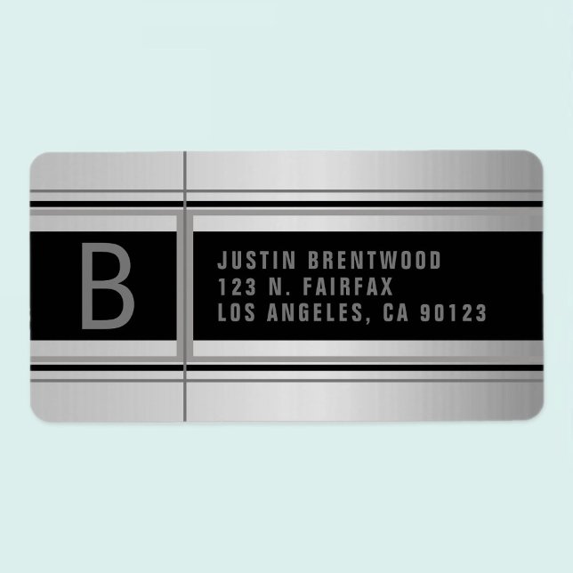 Geometric Design Faux Metal Return Address Label (Creator Uploaded)