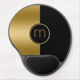Geometric Design Gold & Black Stripe Gel Mouse Pad