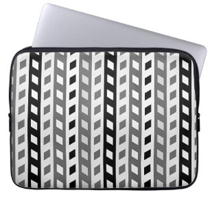 Geometric Design, gray, black, white, Laptop Sleeve