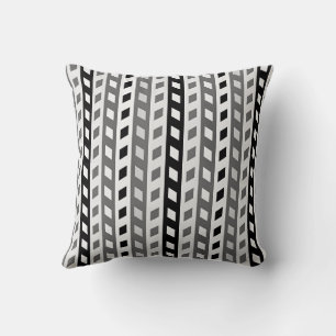 Geometric Design, gray, black, white, Throw Pillow