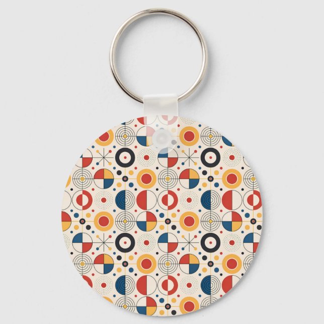 Geometric design key keychain (Front)
