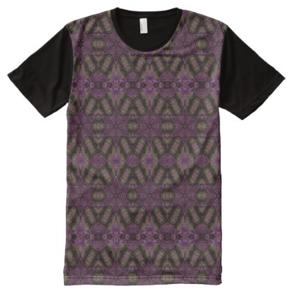 Geometric Design Pattern Aubergine Mauve All-Over-Print Shirt