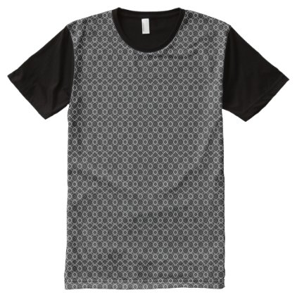 Geometric Design Pattern Black Gray Elegant All-Over-Print Shirt