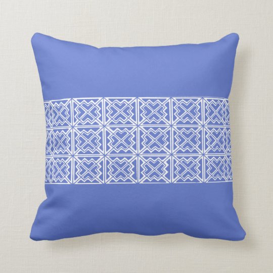 Geometric Design Throw Pillow In Periwinkle Blue