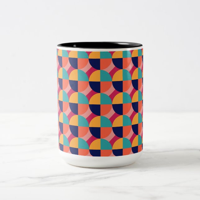 GEOMETRIC DESIGN. Two-Tone COFFEE MUG (Center)