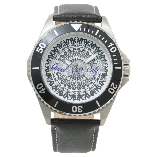 Geometric Design with Quote  Watch (Front)