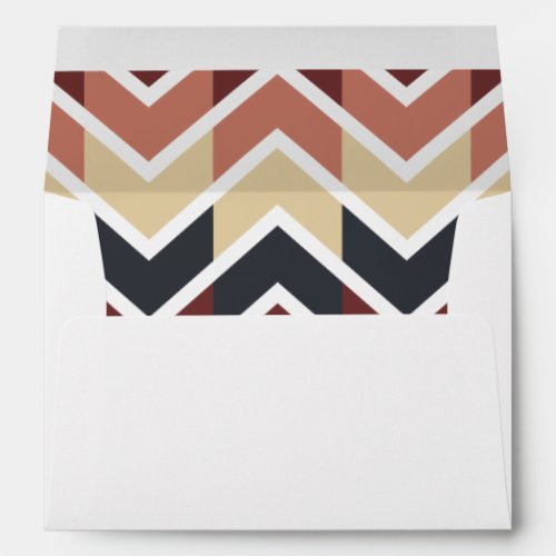 Geometric Designs Color Wine Teal Beige Salmon Envelope