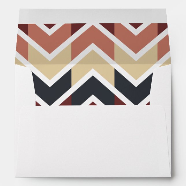 Geometric Designs Color Wine, Teal, Beige, Salmon Envelope (Back (Bottom))