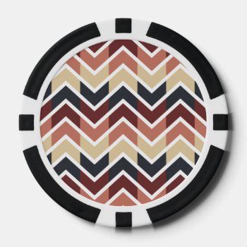 Geometric Designs Color Wine  Teal  Beige  Salmon Poker Chips by SharonaCreations at Zazzle