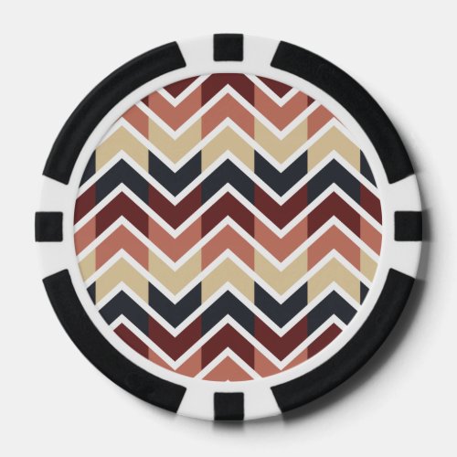 Geometric Designs Color Wine Teal Beige Salmon Poker Chips