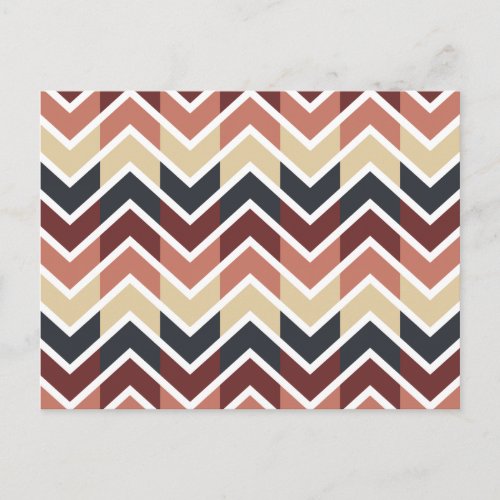 Geometric Designs Color Wine Teal Beige Salmon Postcard