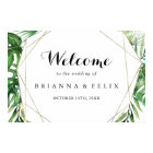 Geometric Destination Green Wedding Welcome Sign