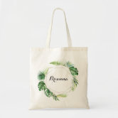 Greenery Initial Banner Tote