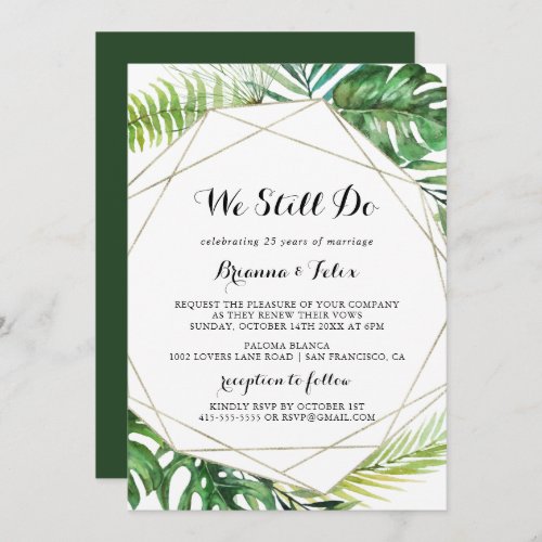 Geometric Destination We Still Do Vow Renewal Invitation