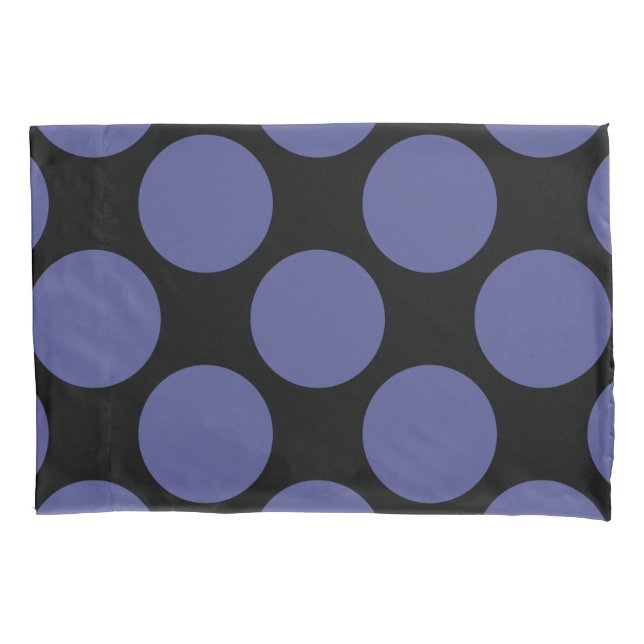 Geometric Diagonal Blue Polka Dots on any Color Pillowcase (Front)