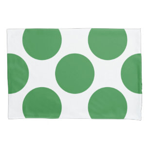 Geometric Diagonal Green Polka Dots on any Color Pillowcase