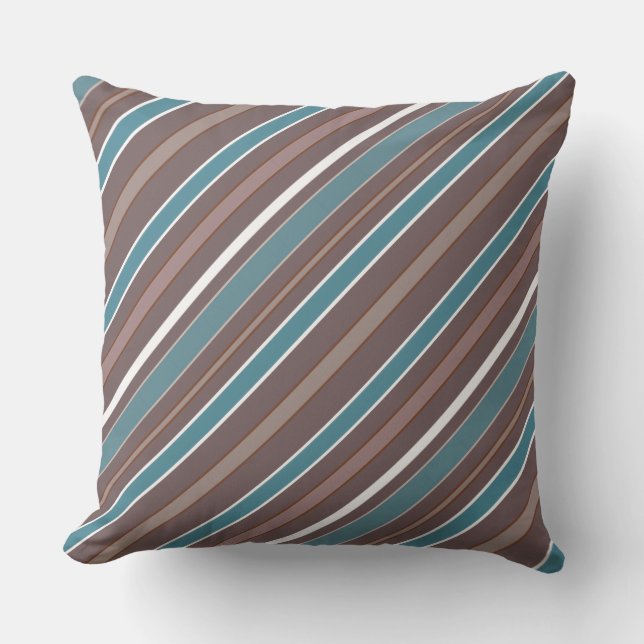 Geometric Diagonal Stripes with any Color Throw Pillow (Front)