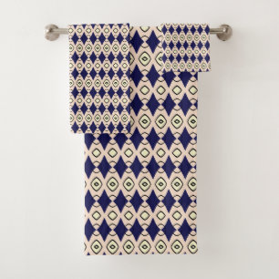 Geometric Diamond Bath Towel Set