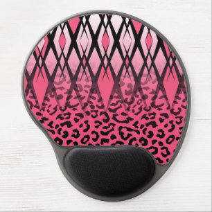 geometric diamond chevron zigzag leopard print gel mouse pad
