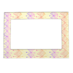 Geometric Diamond Colorful Prisms Boho Purple Gold Magnetic Frame