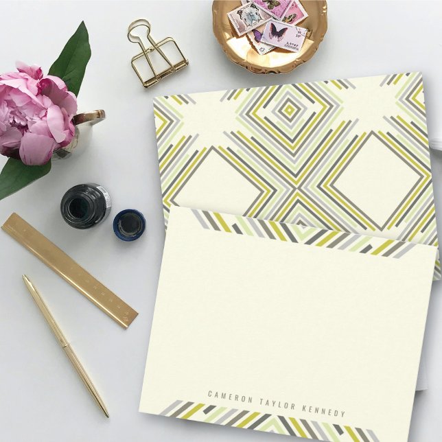 Geometric Diamond Mod Stripes Modern Graduation Thank You Card (Creator Uploaded)