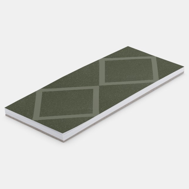 Geometric Diamond Moss Green Notepad – Customize (Angled)