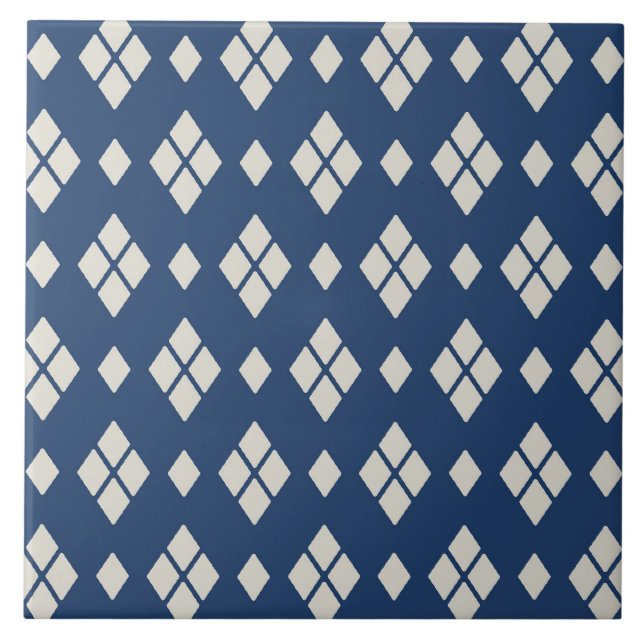 Geometric Diamond Pattern Ceramic Tile (Front)