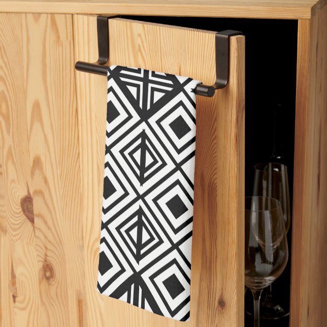Geometric Diamond Pattern     Kitchen Towel (Thirds Fold)