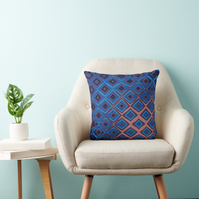 Geometric Diamond Pattern  Throw Pillow (Chair)