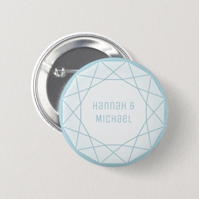 Geometric Diamond Round Button (Front & Back)