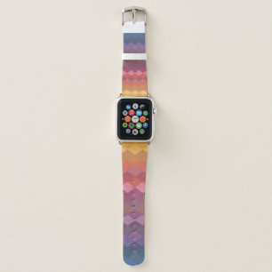 Geometric Diamond Shapes in Muted Rainbow Colors Apple Watch Band