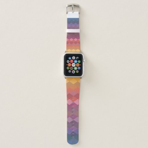 Geometric Diamond Shapes in Muted Rainbow Colors Apple Watch Band