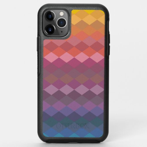 Geometric Diamond Shapes in Muted Rainbow Colors OtterBox Symmetry iPhone 11 Pro Max Case
