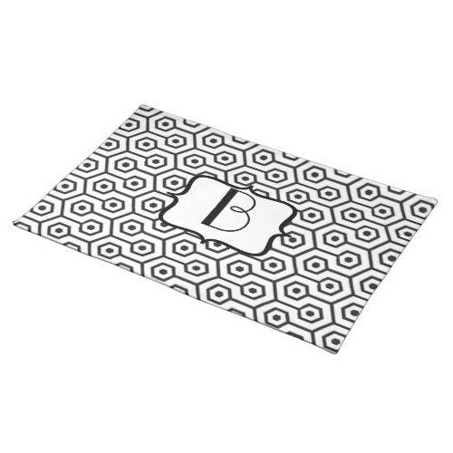 Geometric Diamonds Pattern Monogram Placemat