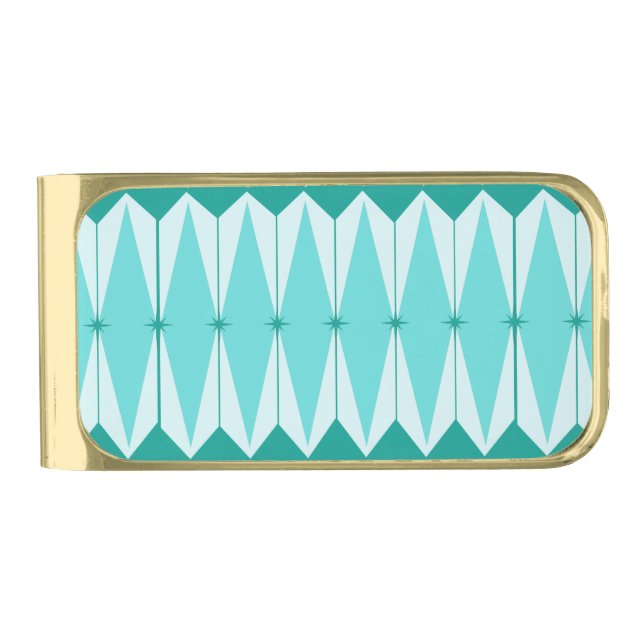 Geometric Diamonds & Starburst Money Clip (Front)