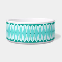 Geometric Diamonds & Starbursts Ceramic Pet Bowl