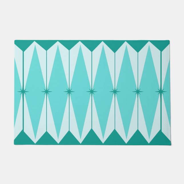 Geometric Diamonds & Starbursts Door Mat (Front)