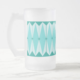 Geometric Diamonds & Starbursts Frosted Glass Mug
