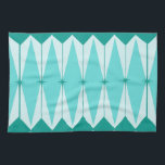 Geometric Diamonds & Starbursts Kitchen Towel<br><div class="desc">This Geometric Diamonds & Starbursts Kitchen Towel (large print) has all of the kitschy charm of something that is kitschy and charming. The vintage inspired design features a mod, peacock blue background with light blue, elongated hexagons, layered with turquoise diamonds, and peacock blue starbursts. It’s a kaleidoscope of retro goodness!...</div>