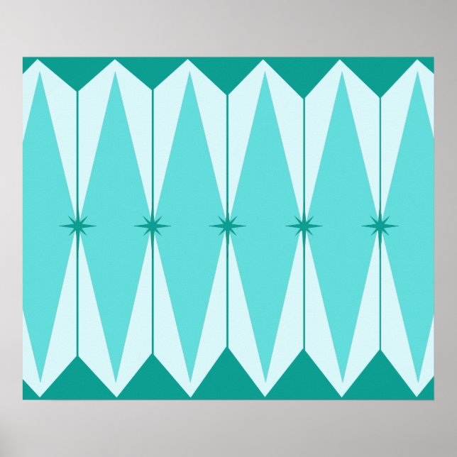 Geometric Diamonds & Starbursts Poster (Front)