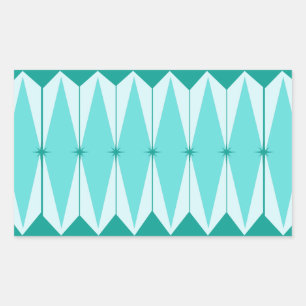 Geometric Diamonds & Starbursts Rectangle Stickers