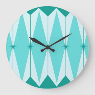 Geometric Diamonds & Starbursts Round Wall Clock