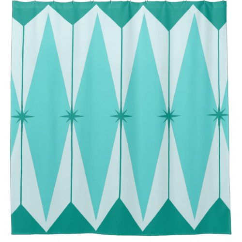 Geometric Diamonds  Starbursts Shower Curtain