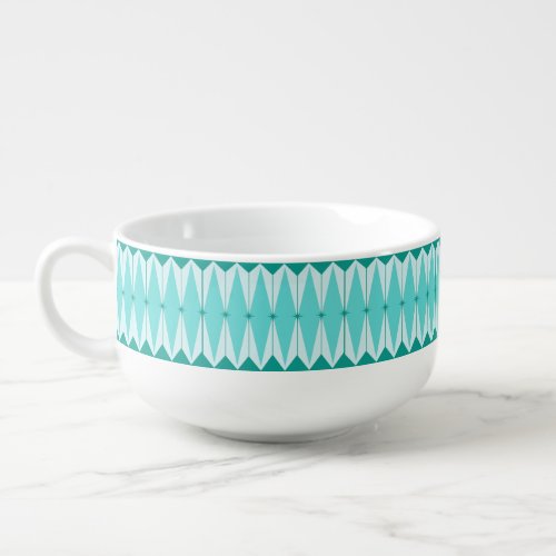 Geometric Diamonds  Starbursts Soup Mug