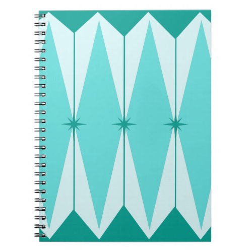 Geometric Diamonds  Starbursts Spiral Notebook