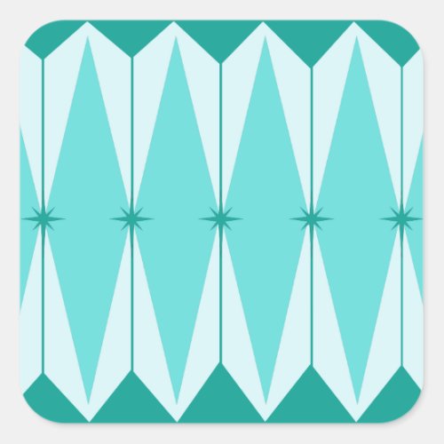 Geometric Diamonds  Starbursts Square Stickers